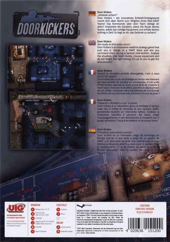 Back Cover for Door Kickers (Linux and Macintosh and Windows)