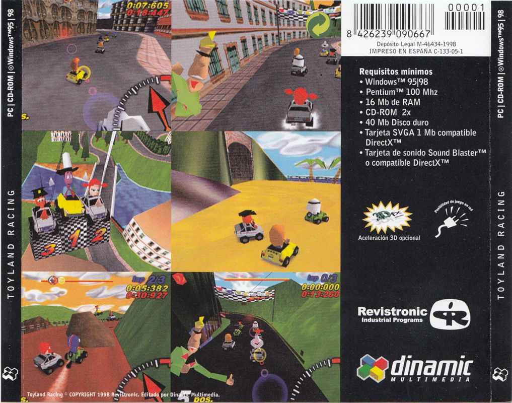 Back Cover for Toyland Racing (Windows) (Dinamic Package)