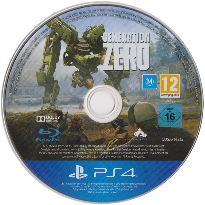 Media for Generation Zero (PlayStation 4)