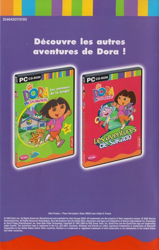 Manual for Dora the Explorer: Lost City Adventure (Windows): Back (24-page)