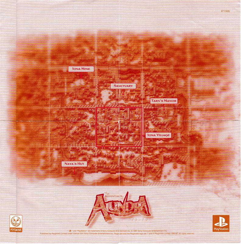 Map for Alundra (PlayStation): Game Map