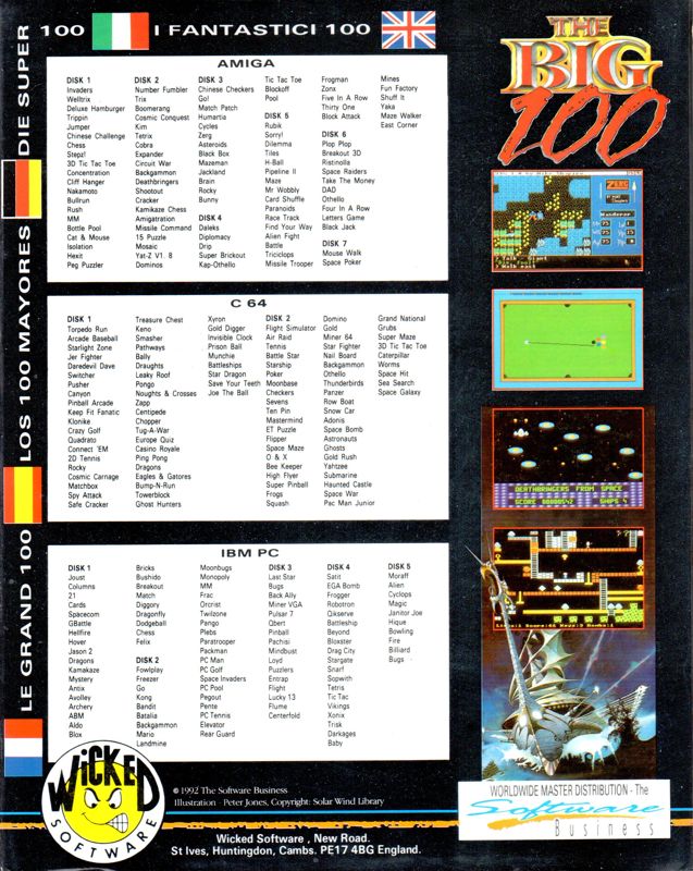 Back Cover for The Big 100 (Amiga)