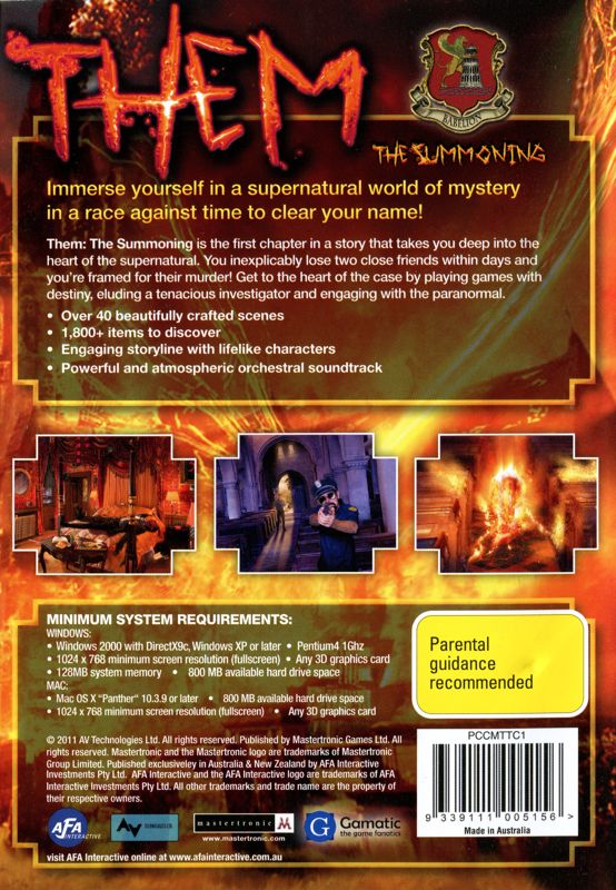Back Cover for Them: The Summoning (Macintosh and Windows)