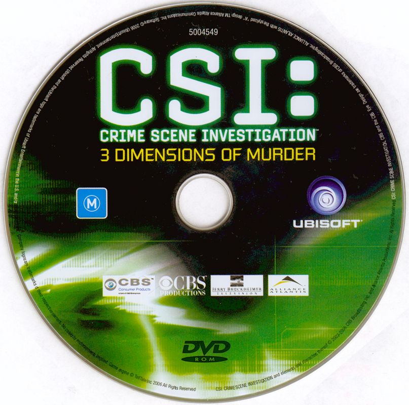 Media for CSI: Crime Scene Investigation - 3 Dimensions of Murder (Windows)