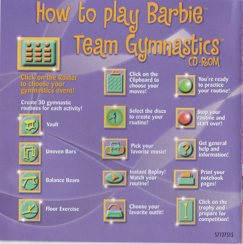 Other for Barbie: Team Gymnastics (Windows): Jewel Case: Inside