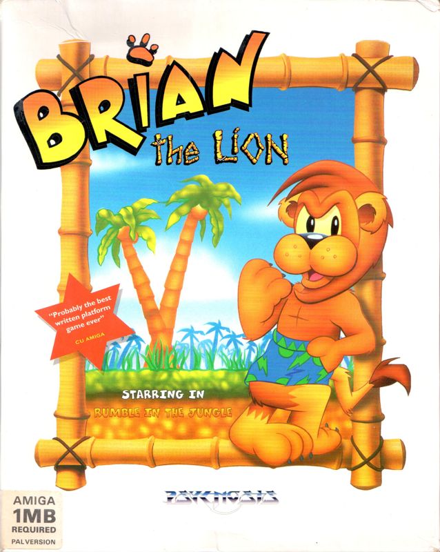 Front Cover for Brian the Lion Starring In: Rumble in the Jungle (Amiga)