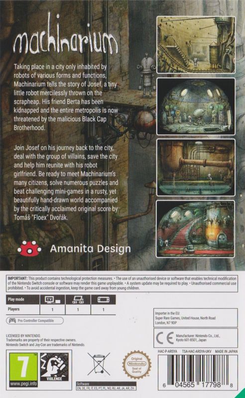 Machinarium cover or packaging material - MobyGames