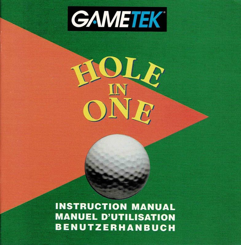 Manual for Hole in One (DOS): Front