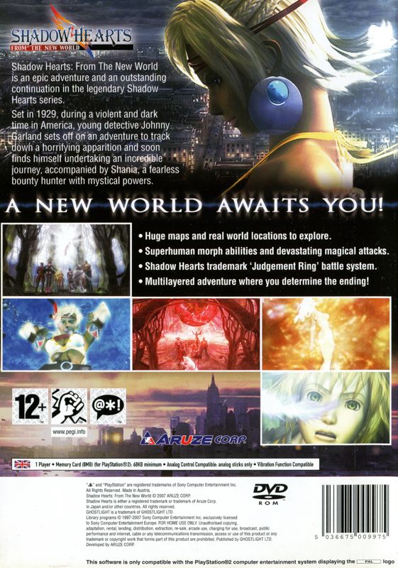 Back Cover for Shadow Hearts: From the New World (PlayStation 2)
