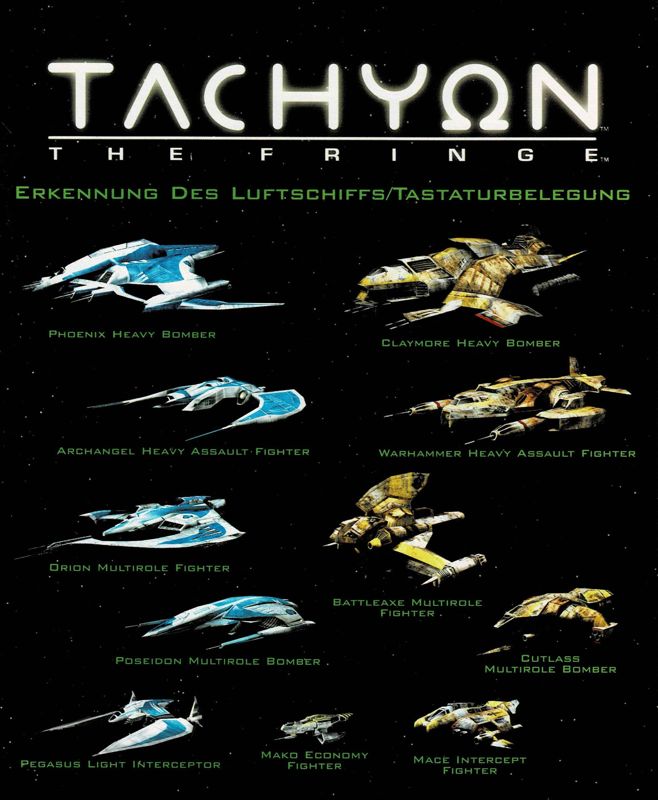 Reference Card for Tachyon: The Fringe (Windows): Front
