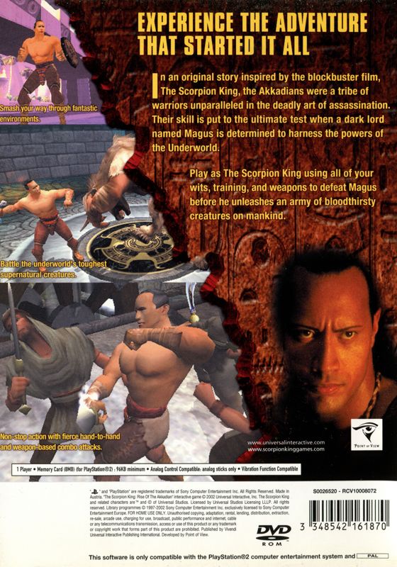 Back Cover for The Scorpion King: Rise of the Akkadian (PlayStation 2)