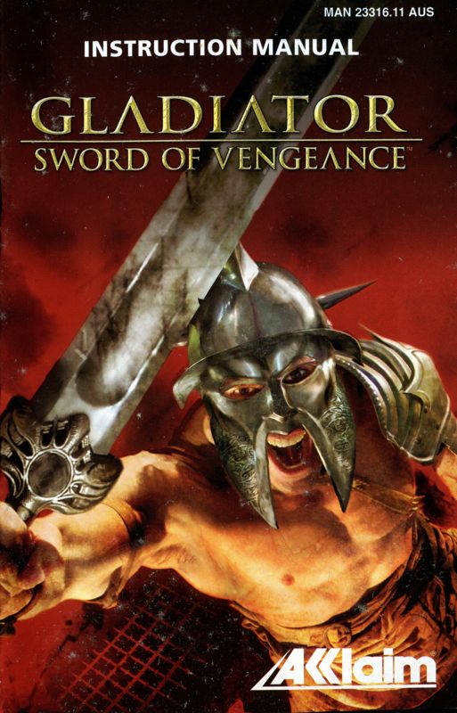 Manual for Gladiator: Sword of Vengeance (PlayStation 2): Front