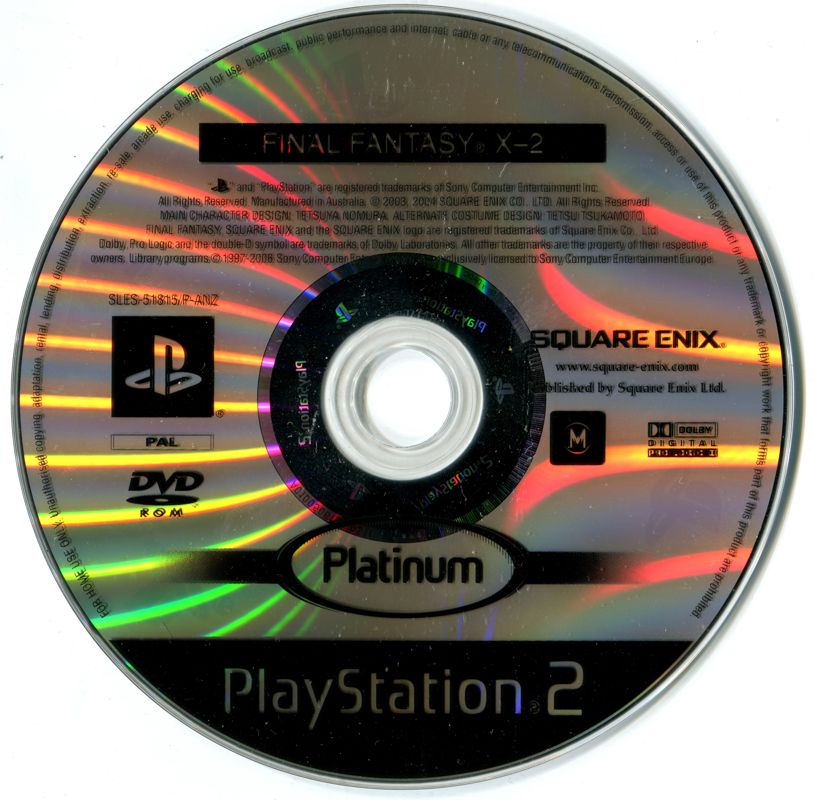 Media for Final Fantasy X-2 (PlayStation 2) (Platinum release)