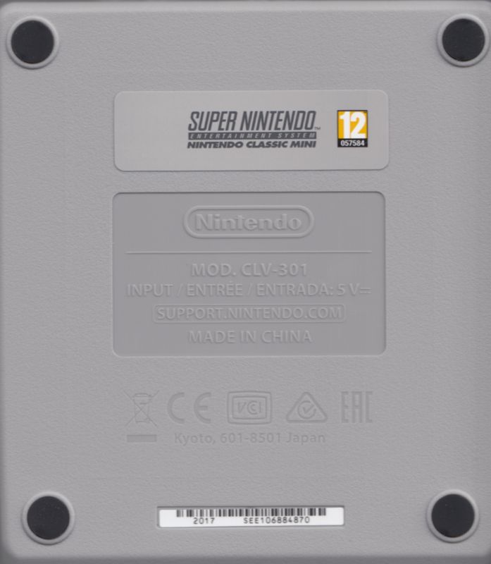 Hardware for Super Nintendo Entertainment System: Super NES Classic Edition (Dedicated console): Console - Bottom