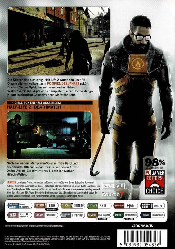 Back Cover for Half-Life 2 (Windows) (Re-release)