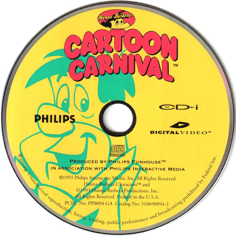 Media for Hanna-Barbera's Cartoon Carnival (CD-i) (Jewel case in hard paper sleeve)