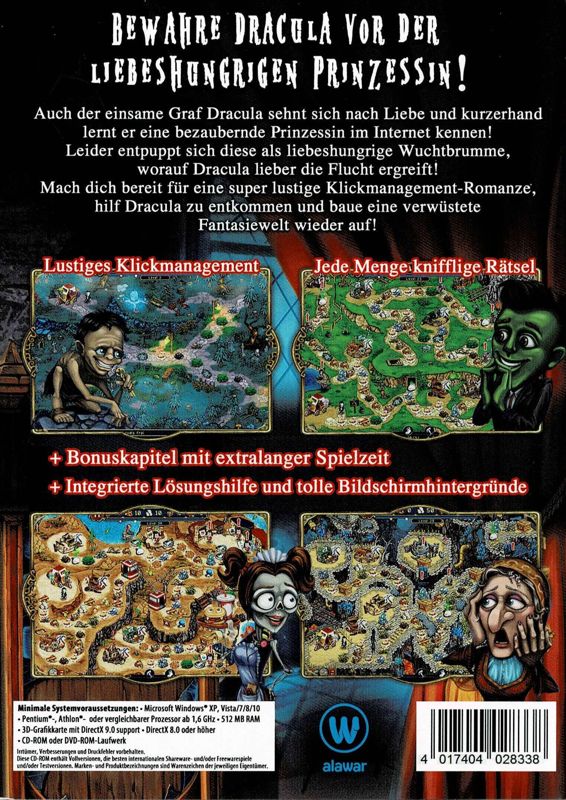 Back Cover for Incredible Dracula: Chasing Love (Collector's Edition) (Windows) (Purple Hills release)