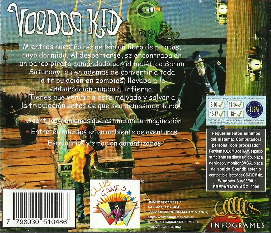 Back Cover for VooDoo Kid (Windows)