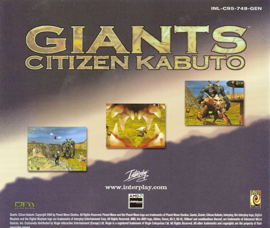 Other for Giants: Citizen Kabuto (Windows): Jewel Case - Back