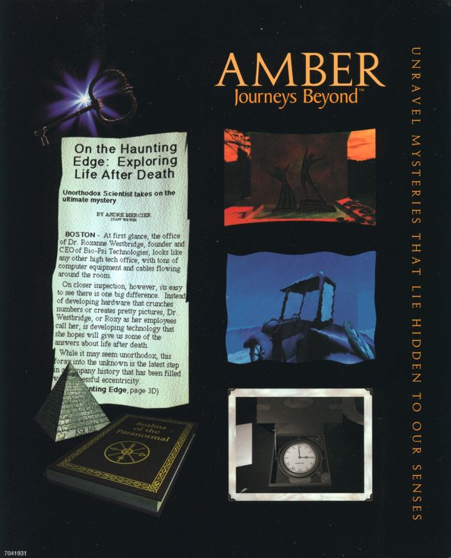 Inside Cover for AMBER: Journeys Beyond (Windows) (Alternate release): Right Flap