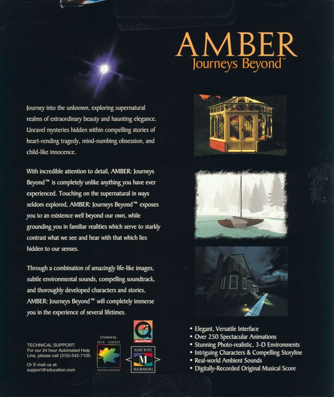 Back Cover for AMBER: Journeys Beyond (Windows) (Alternate release)