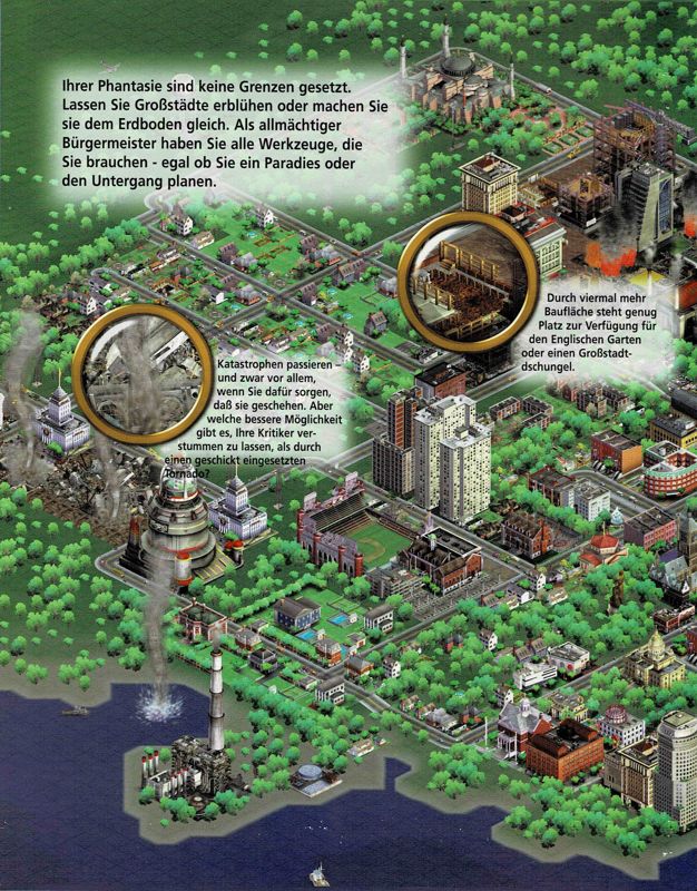 Inside Cover for SimCity 3000 (Windows): Left