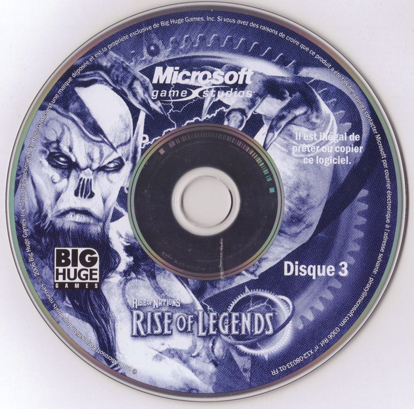 Media for Rise of Nations: Rise of Legends (Windows): Disc 3