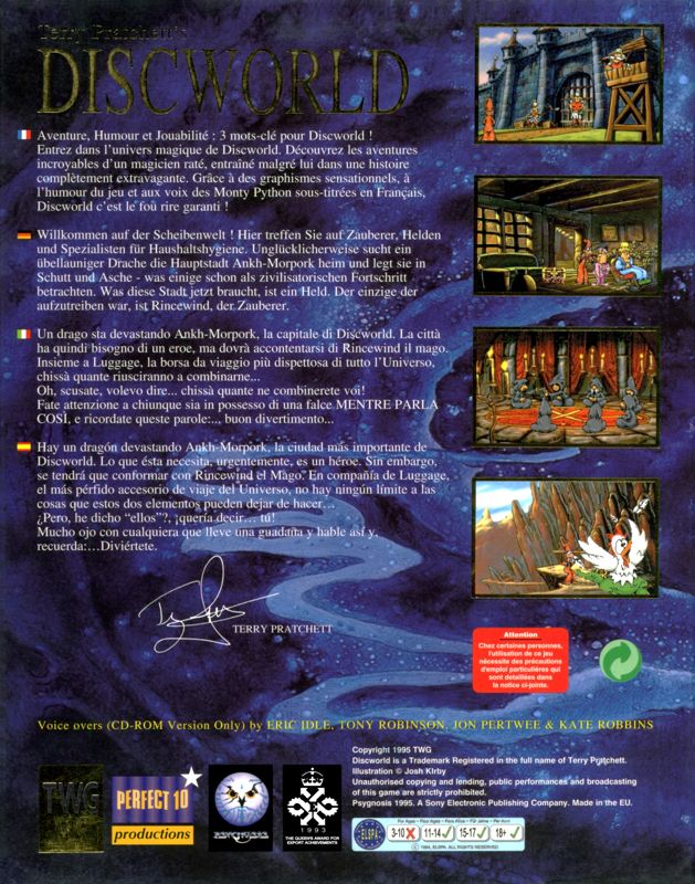 Back Cover for Discworld (DOS) (CD-ROM Version)