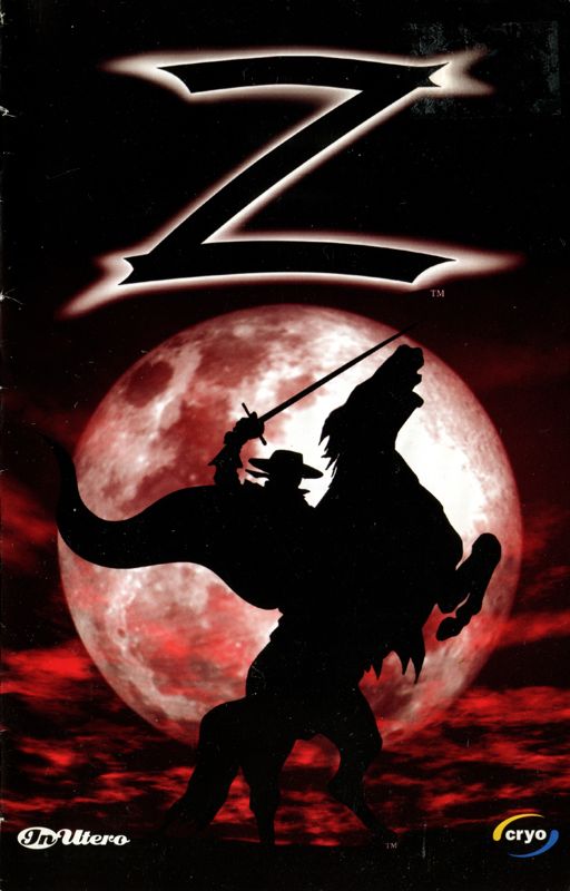 Manual for The Shadow of Zorro (PlayStation 2): Front
