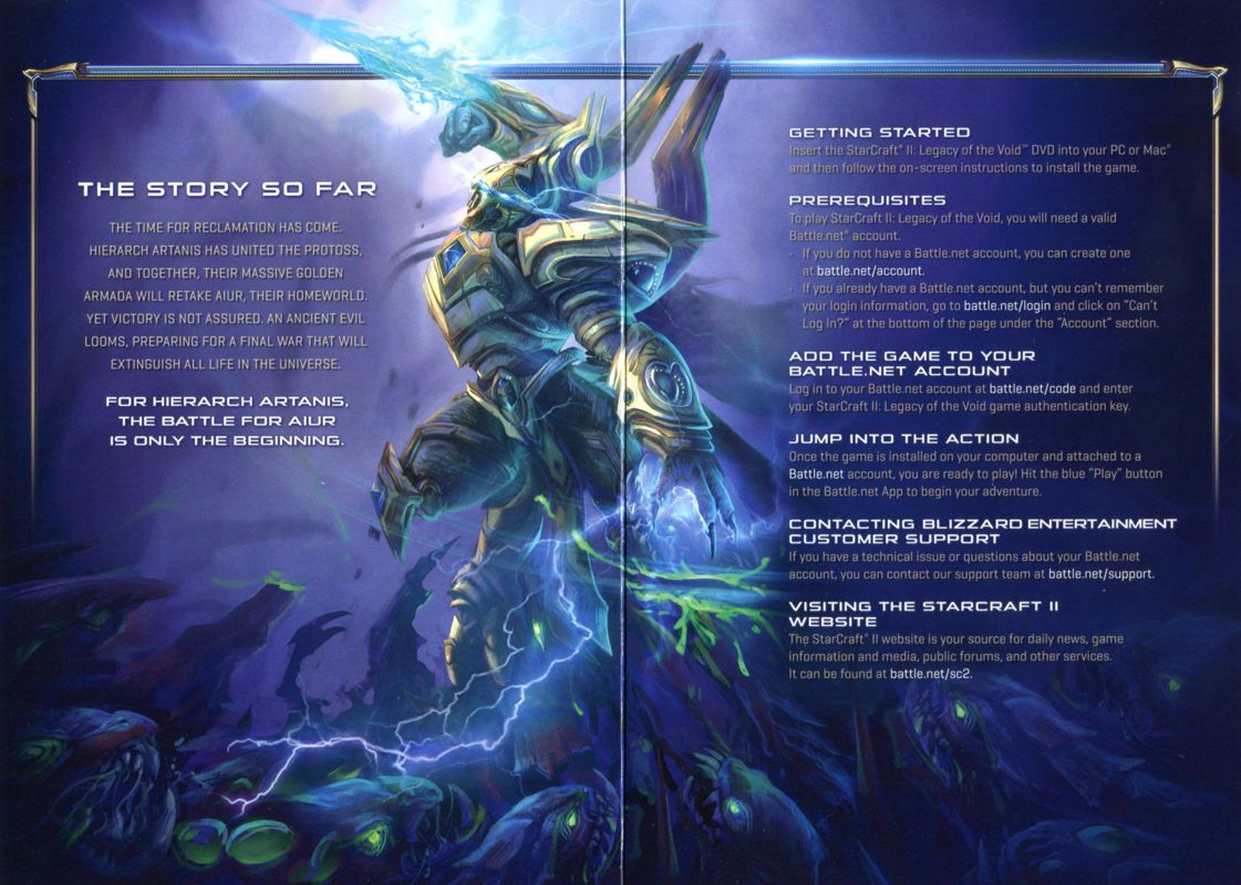 Manual for StarCraft II: Legacy of the Void (Macintosh and Windows): Inside