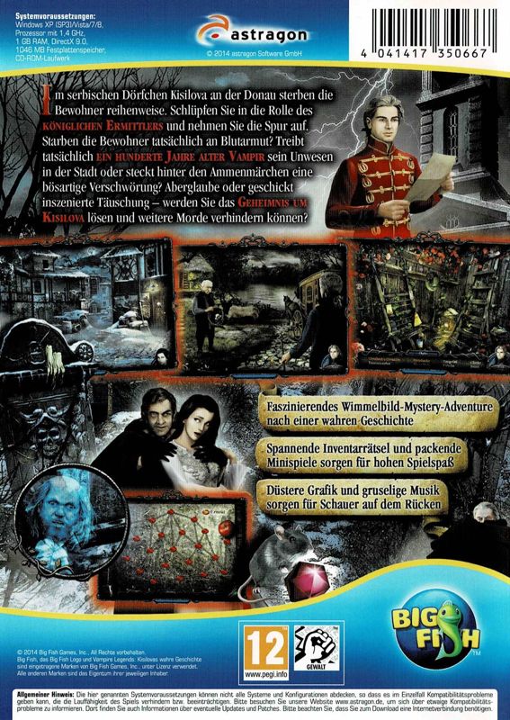 Back Cover for Vampire Legends: The True Story of Kisilova (Windows)