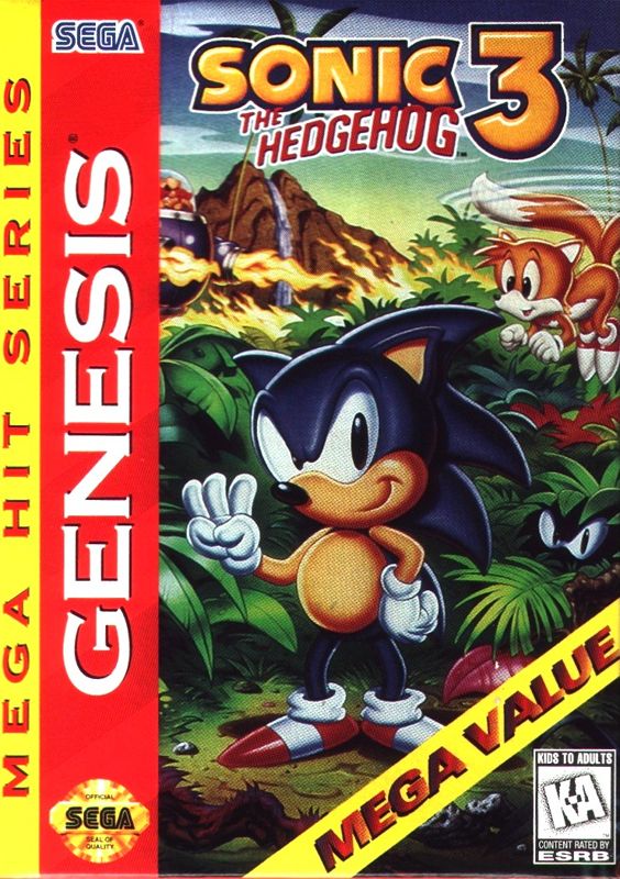 Front Cover for Sonic the Hedgehog 3 (Genesis) (Mega Hit Series Release)