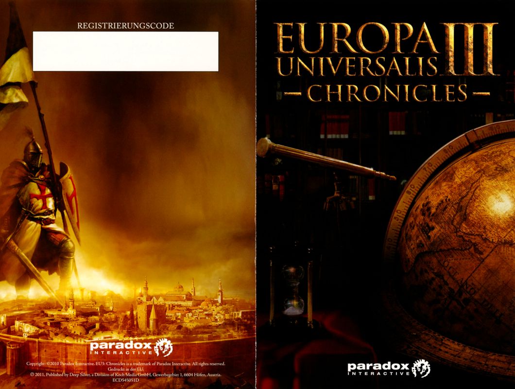 Reference Card for Europa Universalis III: Chronicles (Windows): with DLC Code - Outside