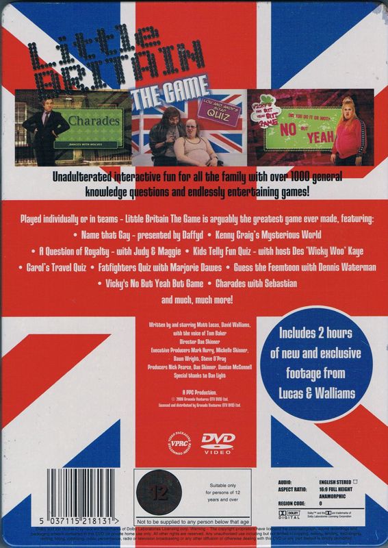 Back Cover for Little Britain: The Game (DVD Player) (SteelBook®)