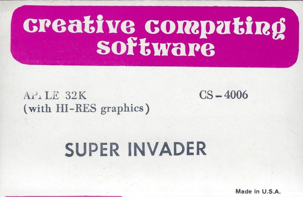 Front Cover for Super Invasion (Apple II)