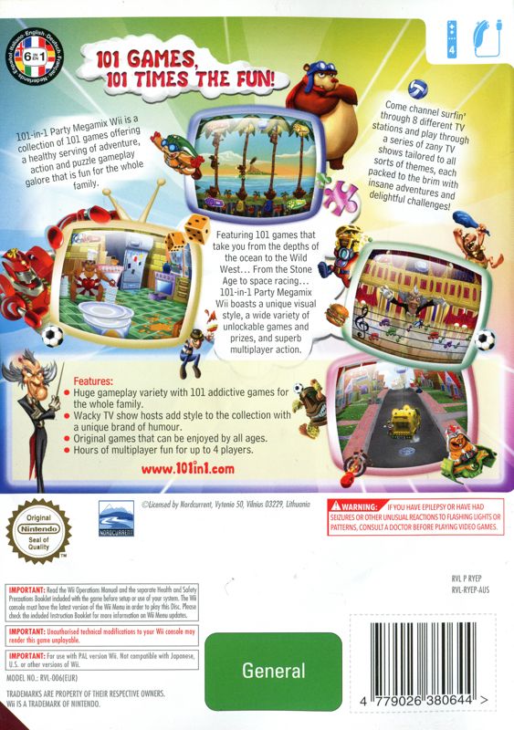 Back Cover for 101-in-1 Party Megamix (Wii)
