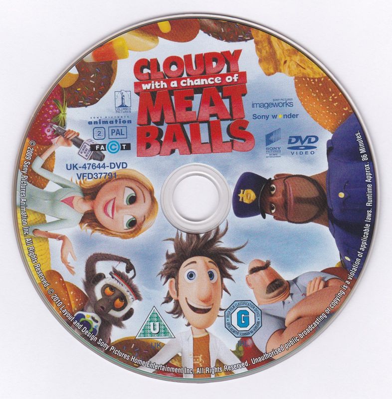 Media for Cloudy with a Chance of Meatballs (included game) (DVD Player)