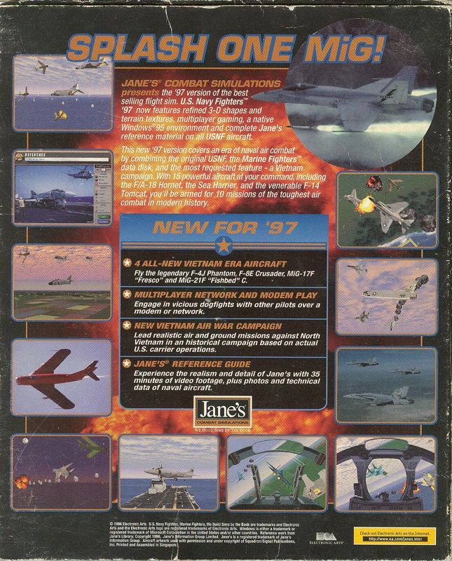 Back Cover for Jane's Combat Simulations: USNF'97 - U.S. Navy Fighters (Windows)