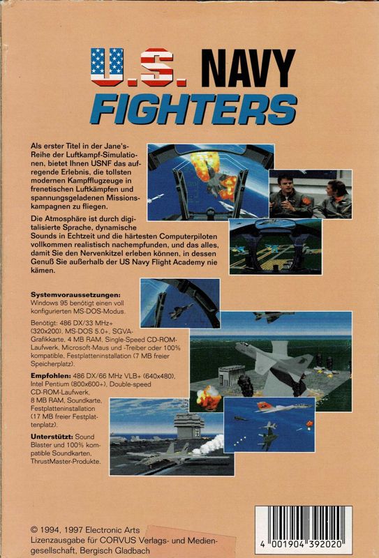 Back Cover for U.S. Navy Fighters (DOS) (Corvus Verlag release)