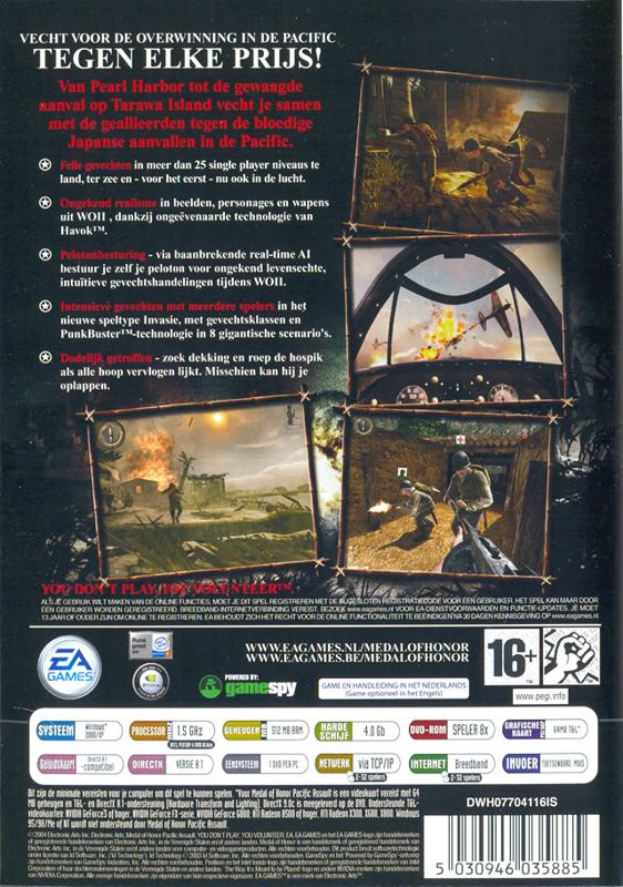 Back Cover for Medal of Honor: Pacific Assault (Windows)