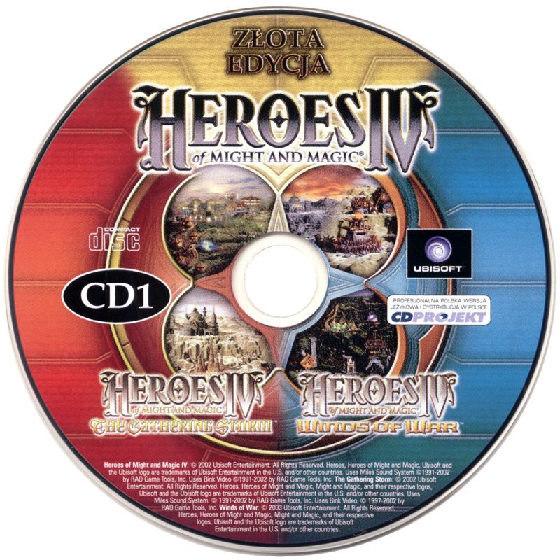 Media for Heroes of Might and Magic IV: Complete (Windows) (eXtra Klasyka neXt release): Disc 1/2