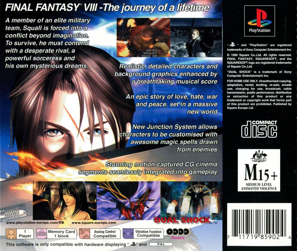 Final Fantasy VIII cover or packaging material - MobyGames