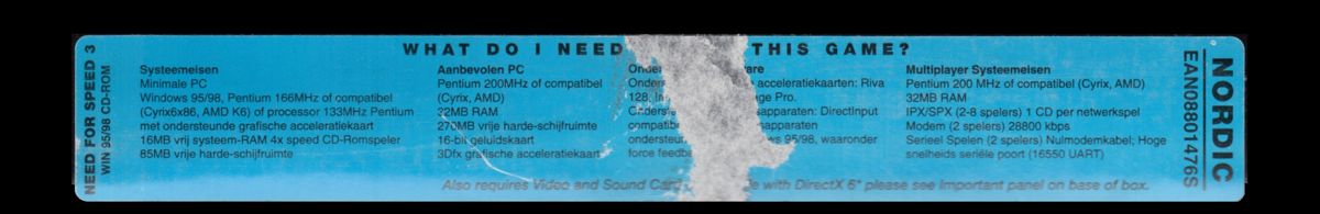 Spine/Sides for Need for Speed III: Hot Pursuit (Windows): Top