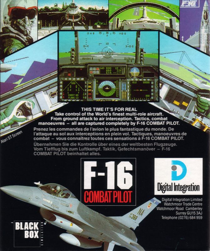 Back Cover for F-16 Combat Pilot (ZX Spectrum)