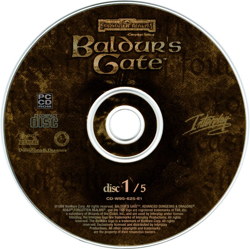 Media for Baldur's Gate (Windows): Disc 1