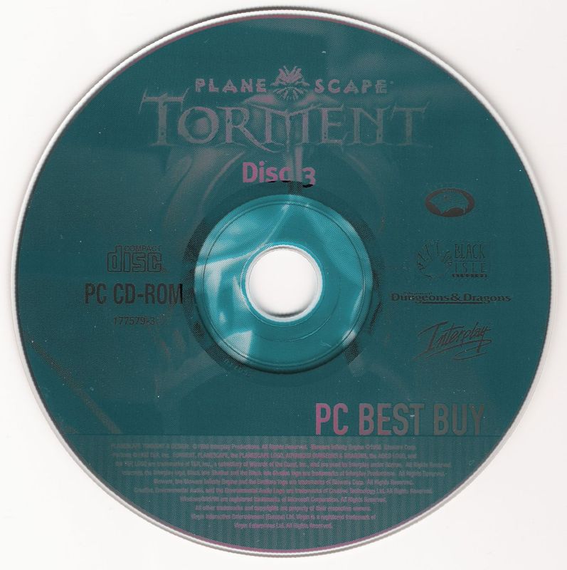 Media for Planescape: Torment (Windows) (PC Best Buy release): Disc 3