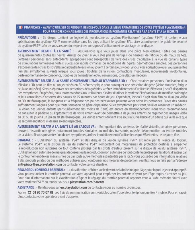 Inside Cover for Fade to Silence (PlayStation 4): Right