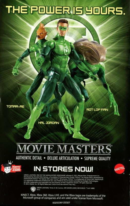 Manual for Green Lantern: Rise of the Manhunters (Xbox 360): Back