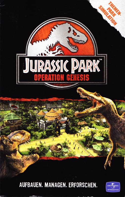 Manual for Jurassic Park: Operation Genesis (Windows): Front