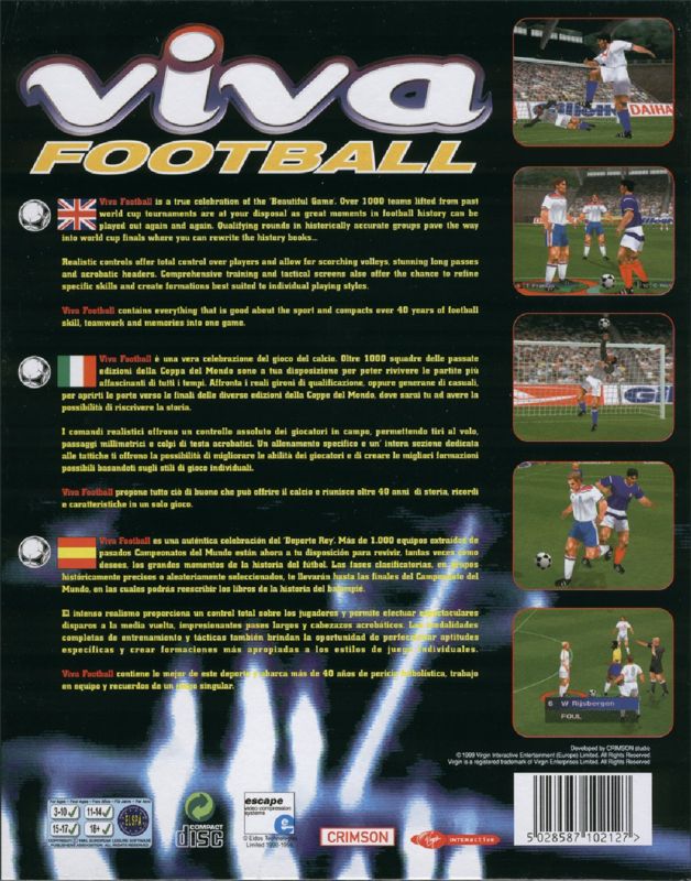 Back Cover for Viva Soccer (Windows)